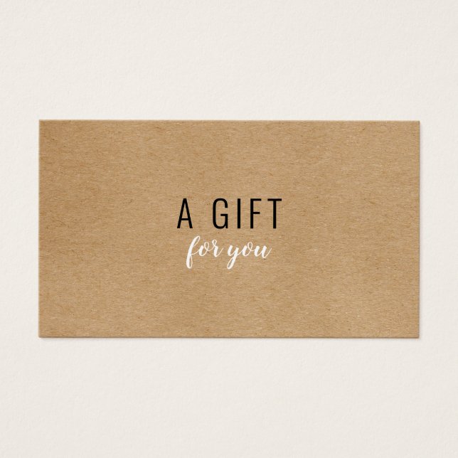 Certificat-cadeau simple moderne rustique Kraft (Devant)