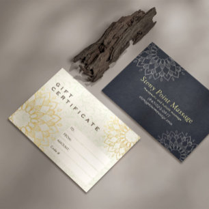 Certificat Cadeau Studio YOGA Mandala Fleurs Or