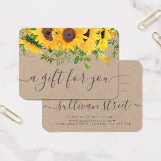 Certificat cadeau Sunflower Kraft pour petites ent