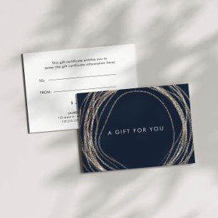 Certificat Cadeau Tourbillon Faux Or Abstrait Mode