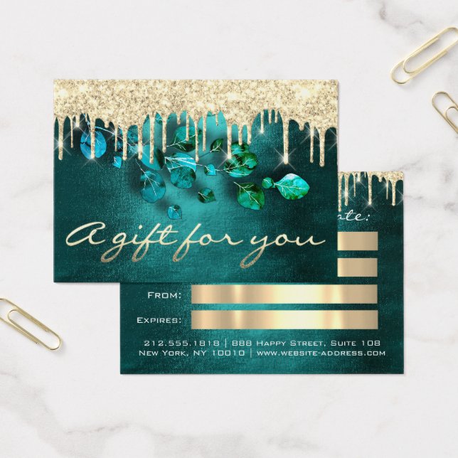 Certificat cadeau Turquoises gouttes de maquillage (Bureau)