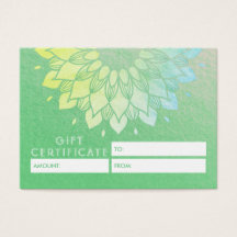 Certificat cadeau YOGA Studio Gold Mandala Fleurs