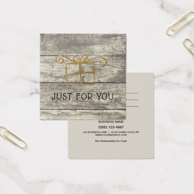 Certificat de carte cadeau Rustic Wood Gold (Bureau)