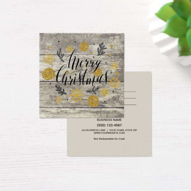 Certificat de carte cadeau Rustique Joyeux Noël Or (Bureau)