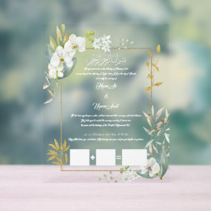 Certificat de Mariage musulman, Contrat acrylique