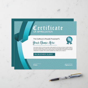 Certificat de Modèle d'appréciation
