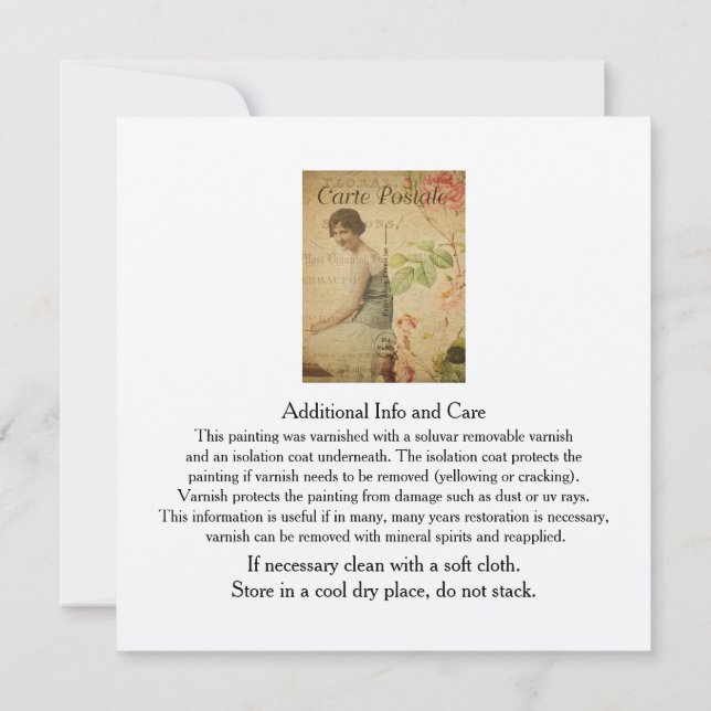 Certificat de Modèle d'authenticité pour l'artiste (Dos)