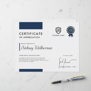 Certificat Modèle de prix de logo d'entreprise m