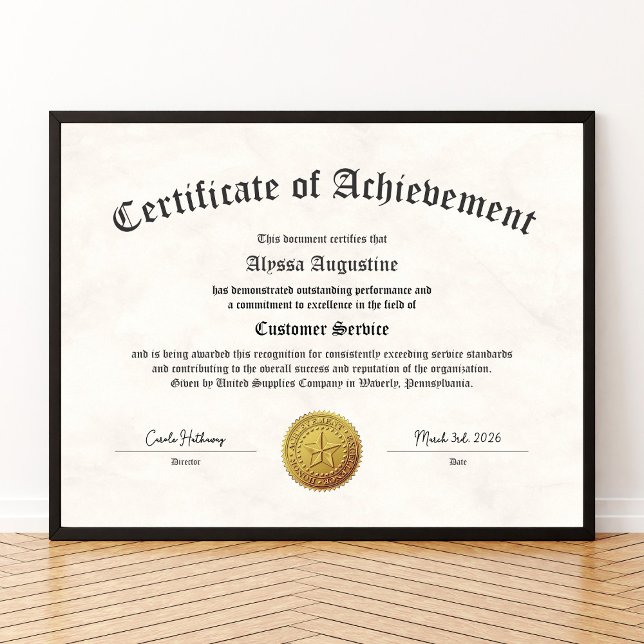 Certificate of Achievement Print Poster (Von Creator hochgeladen)