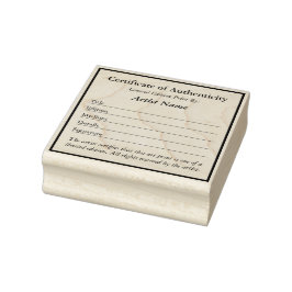 Certificate of Authenticity for Prints  Gummistempel