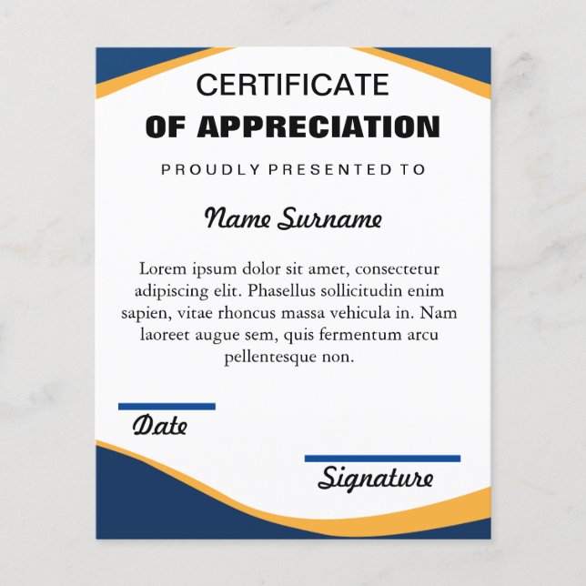 Certificate of Completion & APPRECIATION Template (Vorderseite)