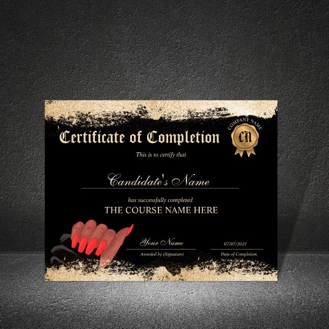 Certificate of Completion Award Nails beautyCourse (Von Creator hochgeladen)