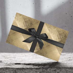 Certificats cadeau Moderne Black Ribbon Gold Foil