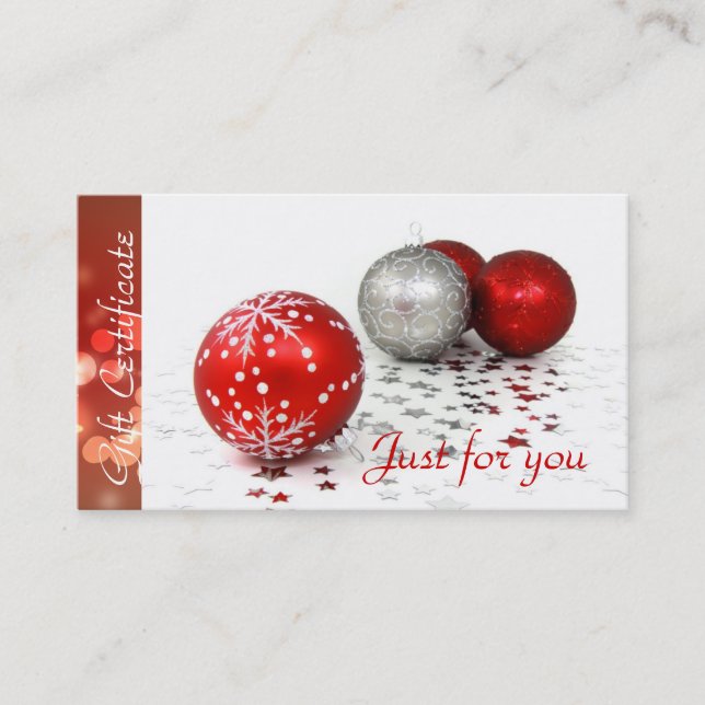 Certificats de cadeau d'entreprise constituée en (Devant)