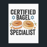 Certified Bagel Specialist Funny Jewish Hanukkah Postkarte<br><div class="desc">hanukkah,  passover, jiddisch, chanukah, jüdisch, menorah, jew, gift, Geburtstag, Bagel</div>