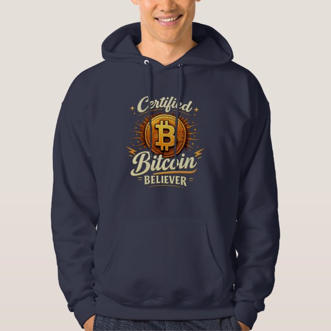 Certified Bitcoin Believer Funny Crypto Hoodie (Vorderseite)