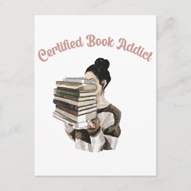 Certified Book Addict Postkarte (Vorderseite)