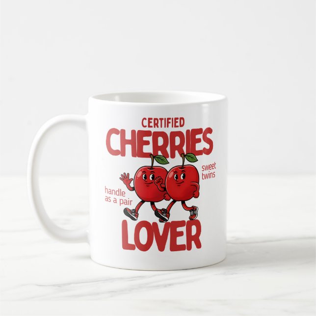 Certified Cherries Lover Mug Sweet Twins Gift (Gauche)