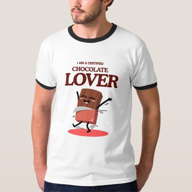 Certified Chocolate Lover | Funny Chocolate Design T-Shirt (Vorderseite)