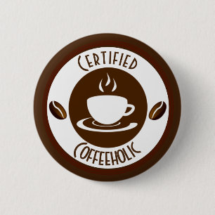 Certified CoffeeHolic Briefmarke Classic Button