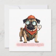 Certified Cuddle Expert Invitation Postcard