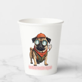 Certified Cuddle Expert Paper Cup – Cute Pug Party Pappbecher