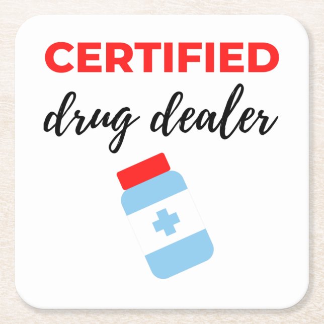 Certified Drug Dealer 2 Rechteckiger Pappuntersetzer (Vorderseite)