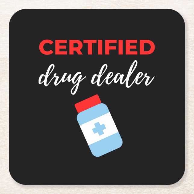 Certified Drug Dealer Rechteckiger Pappuntersetzer (Vorderseite)