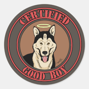 Certified Good Boy Runder Aufkleber