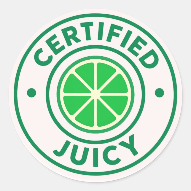 Certified Juicy™ – Lime Circle Sticker (Devant)