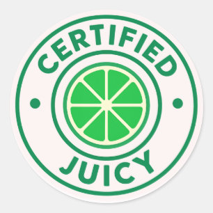 Certified Juicy™ – Limettensiegel-Sticker Runder Aufkleber