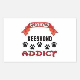 Certified Keeshond Addict Rechteckiger Aufkleber