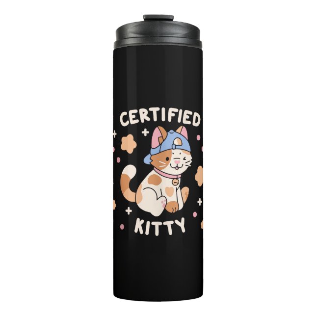 Certified Kitty Cat Lover Thermosbecher (Vorderseite)