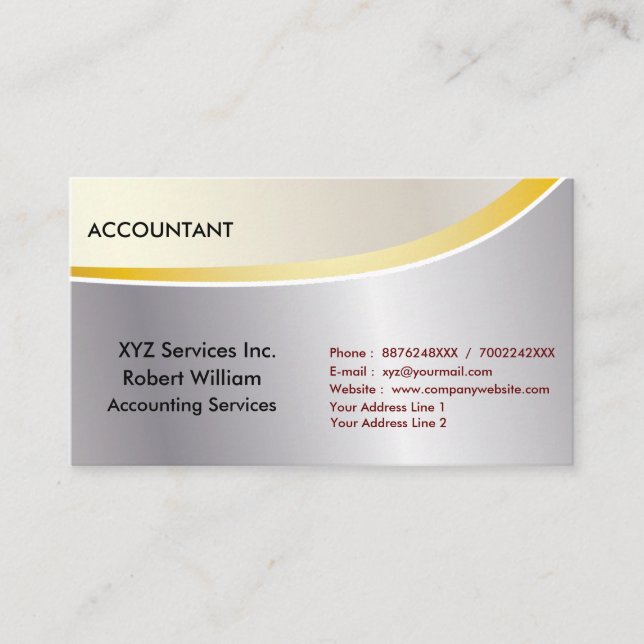 Certified Public Accountant Business Card Moderne Visitenkarte (Vorderseite)
