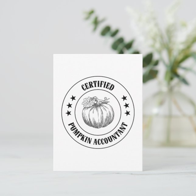 Certified Pumpkin Accountant Briefmarke Postkarte (Stehend Vorderseite)