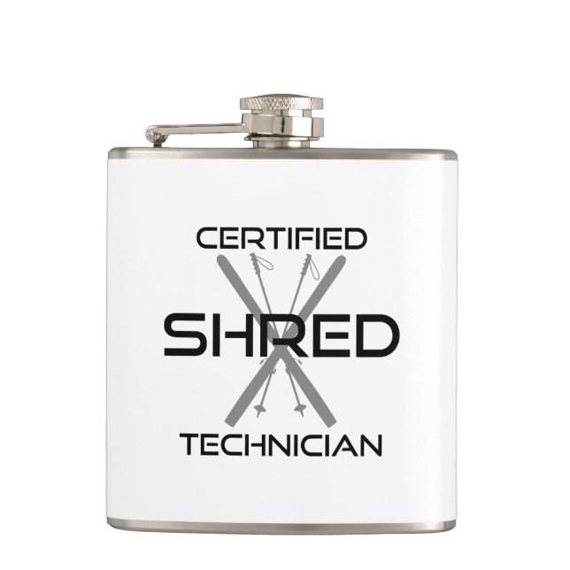 Certified Shred Technician Skiing Flachmann (Vorderseite)