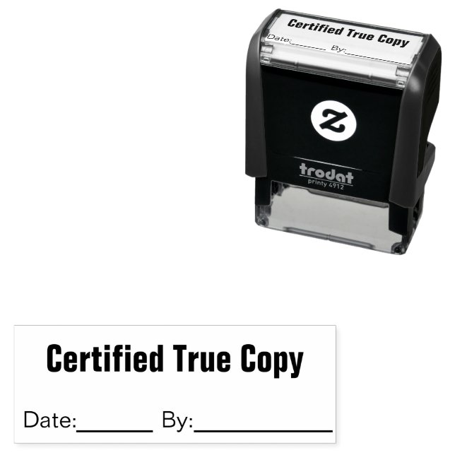 Certified True Copy Date By Business Text Template Permastempel (Beispiel)