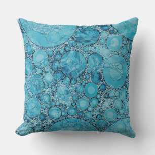 Cerulean Blau-Blasen-Muster-Kissen Kissen