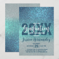 Cerulean Blue Aquamarin Triple Glitzer Ombre Absch