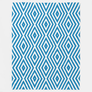 Cerulean Blue Moods Diamond Chevrons Fleecedecke