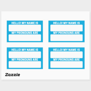 Cerulean Blue Nom & Pronoun Étiquette