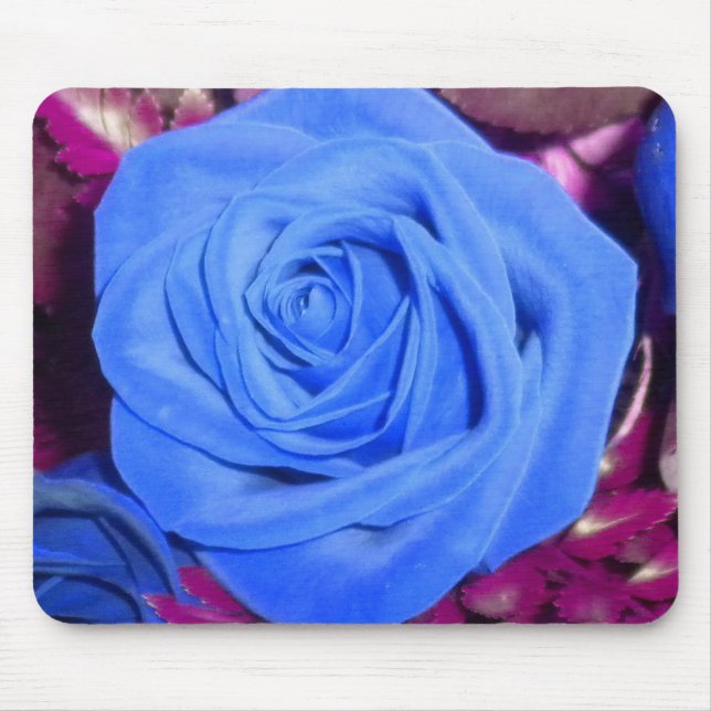 Cerulean Blue Rose Mousepad (Vorne)