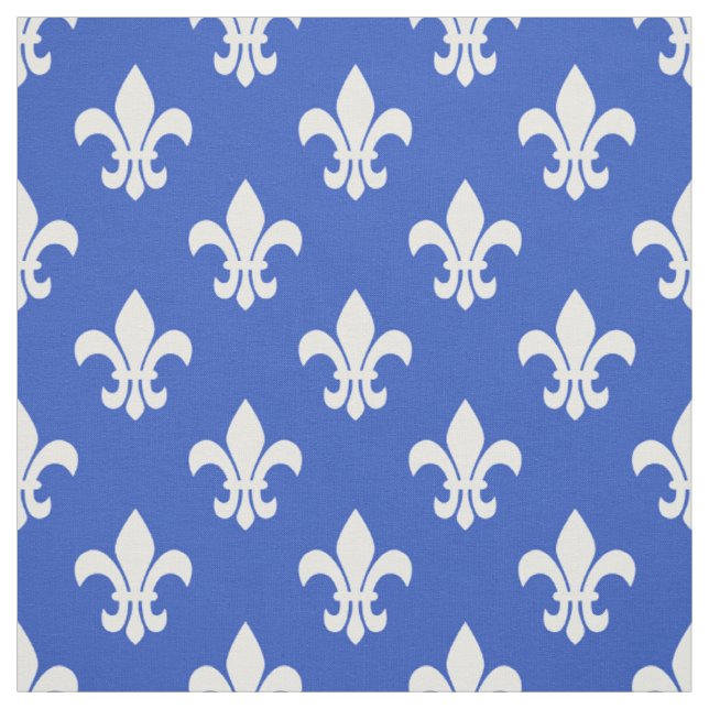 Cerulean Blue, White Lilie Muster Stoff (Muster)