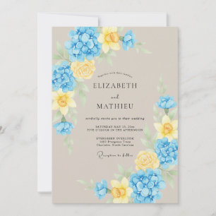 Cerulean-Butter-Pfingstrosen-Hochzeit Einladung