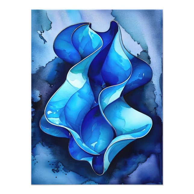 Cerulean Flow Abstrakt Fotodruck (Vorne)
