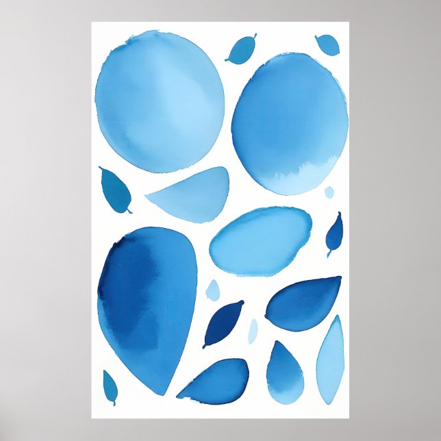 Cerulean Geometric Dream Abstrakt Poster (Vorne)