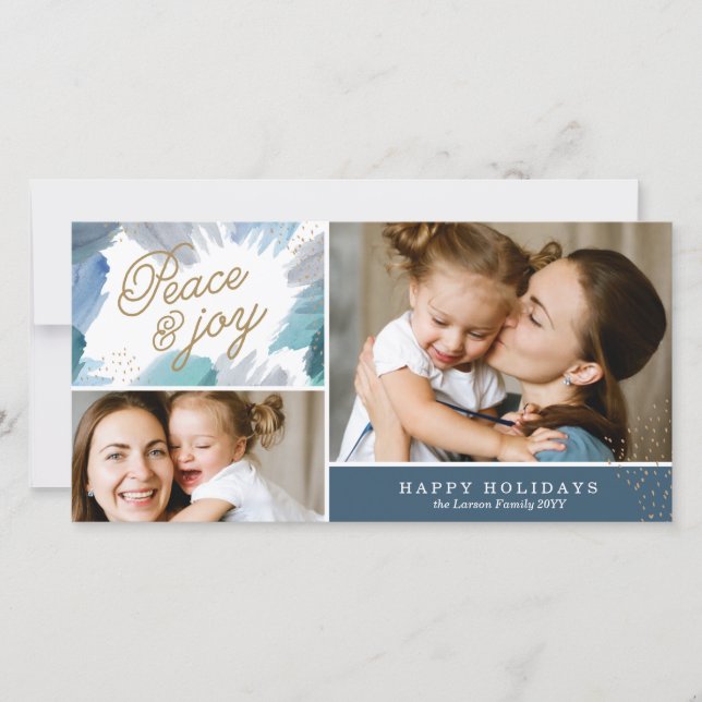 Cerulean Holiday Foto Card Feiertagskarte (Vorderseite)