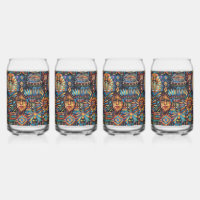 Cerulean "Pre-Columbian Tapestry" 16oz Glass Tumbl