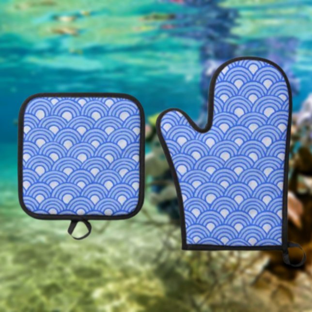 Cerulean Scales Oven Mitt and Pot Holders Set (Von Creator hochgeladen)