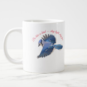 Cerulean Soar: Detaillierter Blauhäher im Flug Jumbo-Tasse